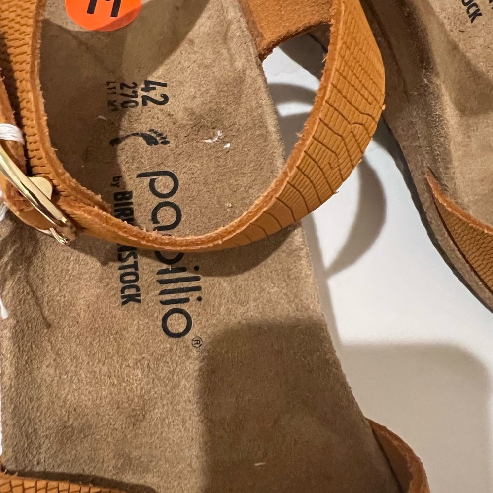 Birkenstock Papillio by Birkenstock Soley Wedge Sandal Nubuck, Orange Sz 11 - Picture 11 of 11
